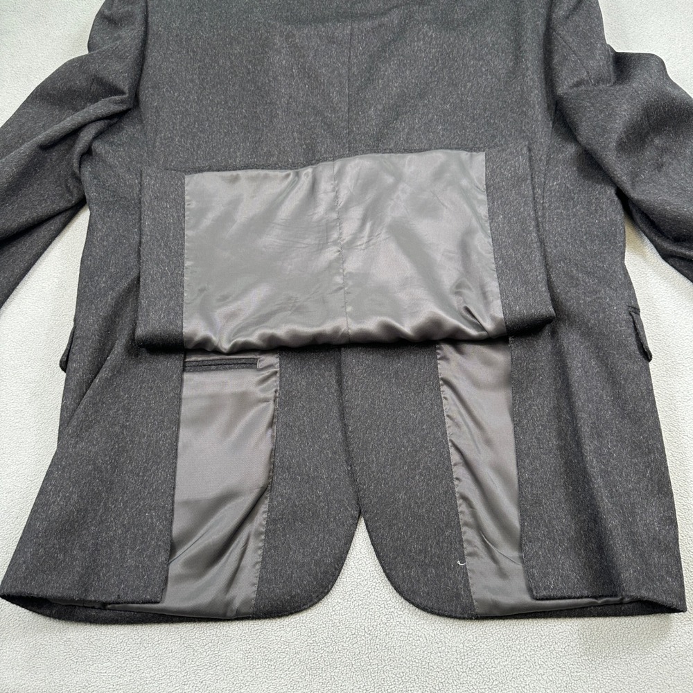 Saks Fifth Avenue Blazer 44R Mens Gray Wool Blend Two Button Sport Coat Business - Picture 10 of 13